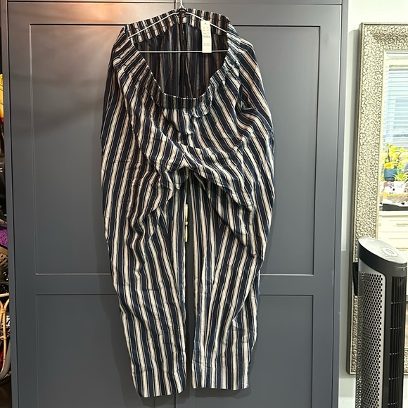 NWT J. Crew drawstring pull-on blue striped pants size 16 - Picture 2 of 9